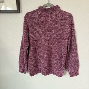 CUPCAKES AND CASHMERE shaker stitch funnel neck pink knit sweater Medium